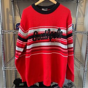 Vintage Y2K Southpole Embroidered Logo Knit Sweater Men’s Size Medium Red